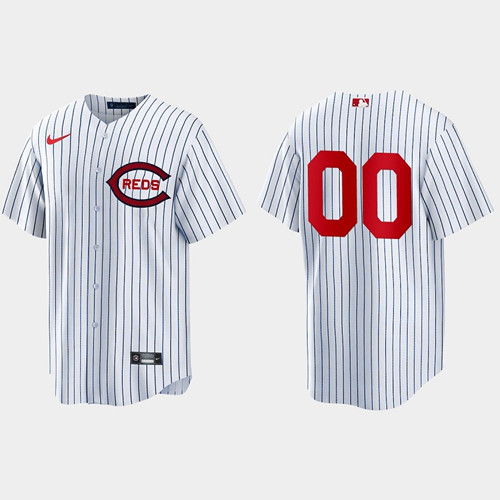 Men's Cincinnati Reds Active Player Custom 2022 White Vin Scully Patch Flex Base Stitched Baseball Jersey